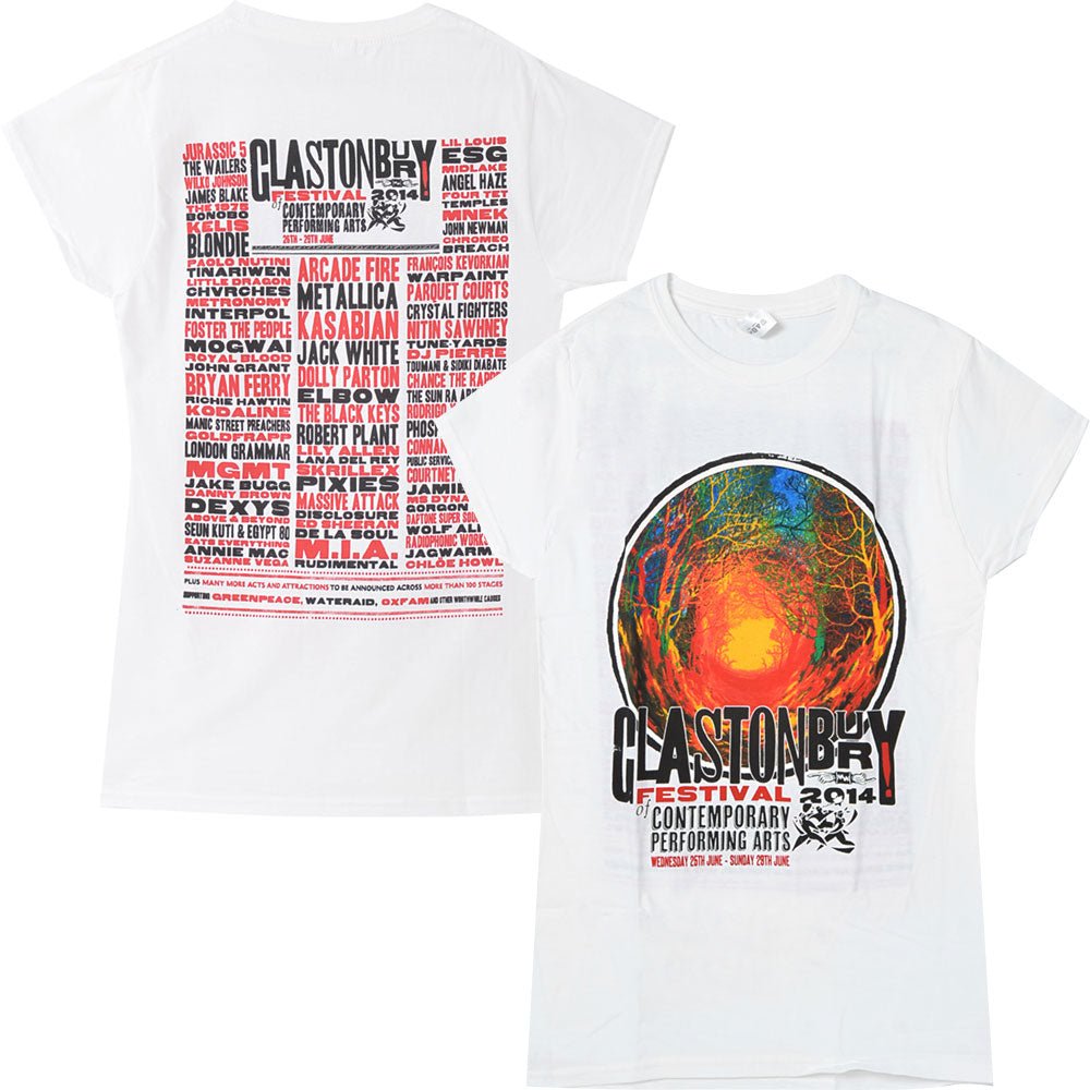 フェス公式Tシャツ GLASTONBURY グラストンベリー (開催 55周年 ) - FESTIVAL 2014 (超レア) / バックプリントあり / Tシャツ / レディース - PGS